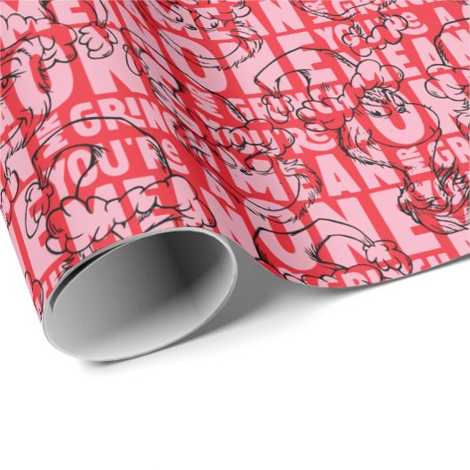 Sie sind ein Gemeines Mr. Grinch Red Pattern Geschenkpapier (Rolleneckpunkt)
