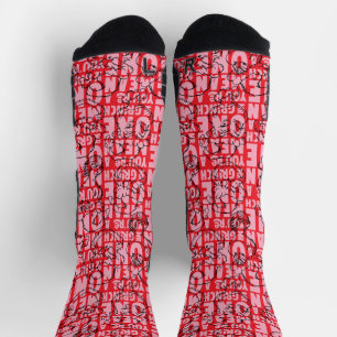 Sie sind ein Gemeines Mr. Grinch Red Pattern Socken