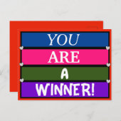 SIE SIND EIN GEWINNER farbiger Zitat Inspiration Postkarte (Vorne/Hinten)