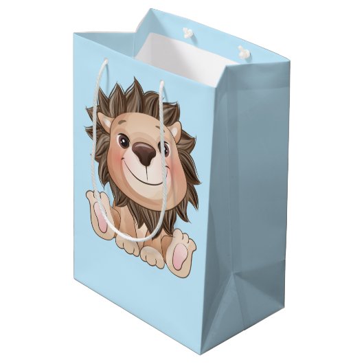 Sie sind ein großer Niedlicher Lion Baby Boy Mittlere Geschenktüte (Rückseite Schrägansicht)