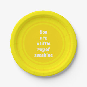 Sie sind ein kleiner Ray of Sunshine-Gelb-Brauch Pappteller