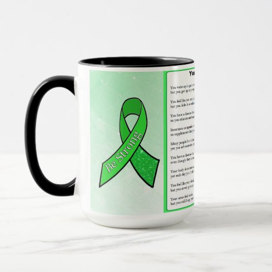 Sie sind ein Krieger, Lyme Disease Awareness Tasse (Links)