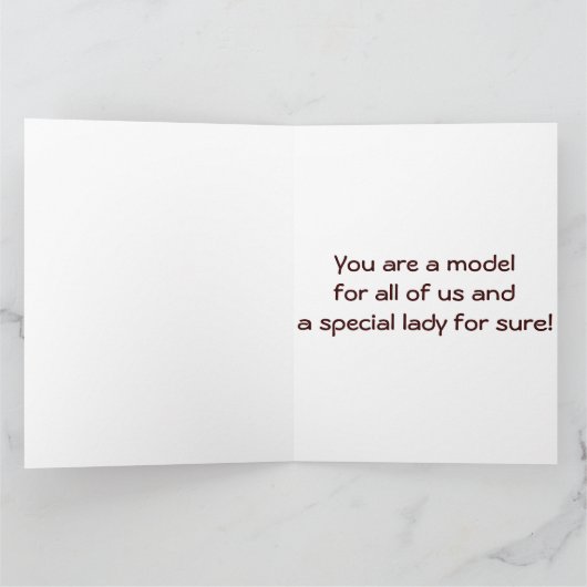 SIE SIND EIN MODELL FÜR UNS ALL=GLÜCKLICH "MUTTERT KARTE (Innenseite)