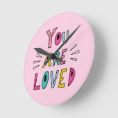 Sie sind ein Motivierend rosa Zitat Runde Wanduhr (Winkel)
