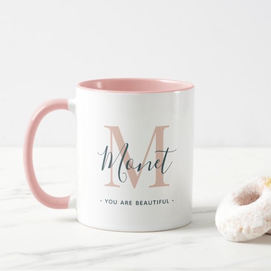 Sie sind ein schönes Chic Monogramm Tasse (Mit Donut)
