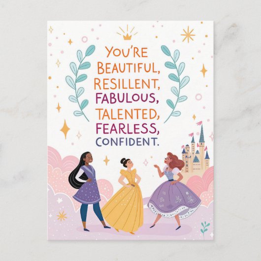 Sie sind ein schönes und furchtloses Motivierend Z Postkarte (Vorderseite)