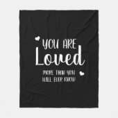 Sie sind ein Schwarz-weißes rustikales Herz Fleecedecke (Vorderseite)