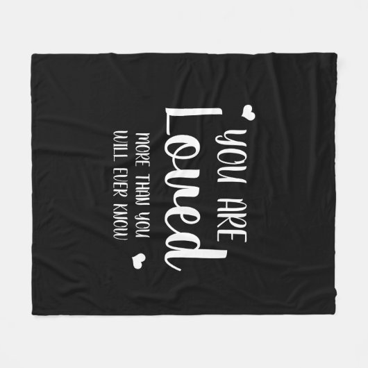 Sie sind ein Schwarz-weißes rustikales Herz Fleecedecke (Vorderseite (Horizontal))