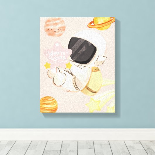 Sie sind ein Star - Kinderzimmer Mauer Art Leinwanddruck (Insitu (Holzboden))