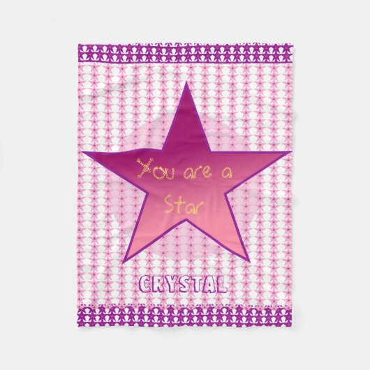 Sie sind ein Star Personalier Fleecedecke (Vorderseite)