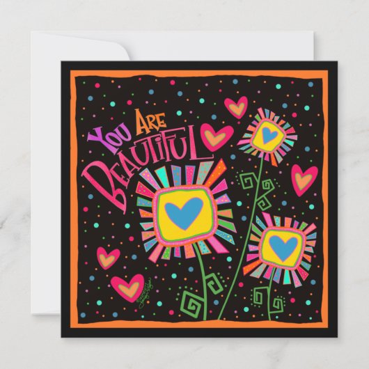 Sie sind ein wunderschöner Fun Floral Thinking Sie (Vorderseite)