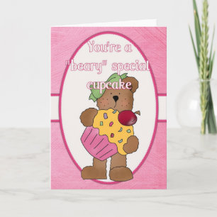 Sie sind eine Beary Special Cupcake Valentine Card Feiertagskarte