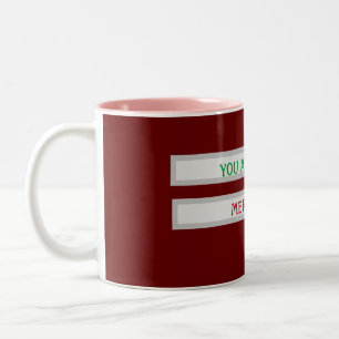 Sie sind eine einzigartige frohe Weihnachten-Tasse Zweifarbige Tasse