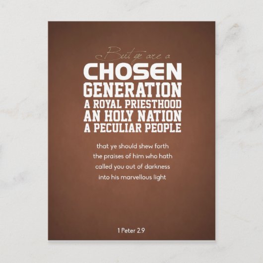 Sie sind eine gewählte Generation Postkarte (Vorderseite)
