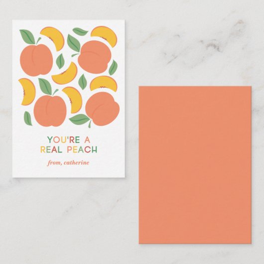 Sie sind eine Peach Class Valentine Card Begleitkarte (Vorne/Hinten)