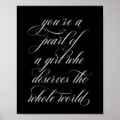 Sie sind eine Perle eines Girl Inspiration Zitat K Poster (Vorne)