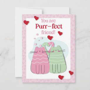 Sie sind eine purfact Friend Pink Cats Valentine C Feiertagskarte