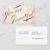 Sie sind eine schöne Rose der Kalligraphie Gold Be Visitenkarte (Vorne/Hinten)