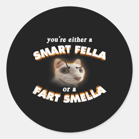 Sie sind eine Smart Fella oder eine Furz Smella Me Runder Aufkleber (Vorderseite)