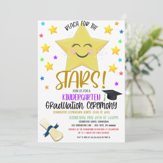 Sie sind eine Star-Kinder-Grad-Zeremonie laden Einladung (Stehend Vorderseite)