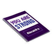 Sie sind eine starke Lila Blue Persist-Ermutigung Notizblock (Rechte Seite)