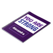 Sie sind eine starke Lila Blue Persist-Ermutigung Notizblock (Linke Seite)