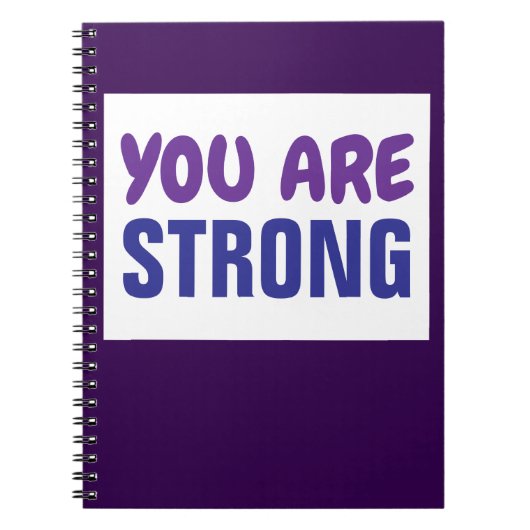 Sie sind eine starke Lila Blue Persist-Ermutigung Notizblock (Vorderseite)