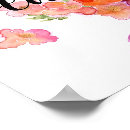 Sie sind eine wunderschöne Wasserfarbenflora Poster (Ecke)