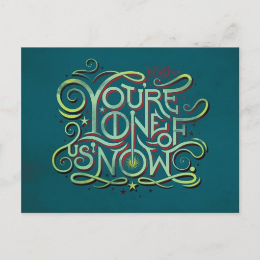 Sie sind einer von uns jetzt grüne Grafik Postkarte (Vorderseite)