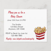 Sie sind eingeladen Baby Dusche, kleine französisc Einladungspostkarte (Rückseite)