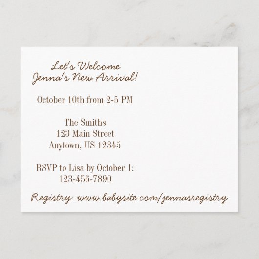 Sie sind eingeladen Baby Shower Bun in the Oven Einladungspostkarte (Rückseite)