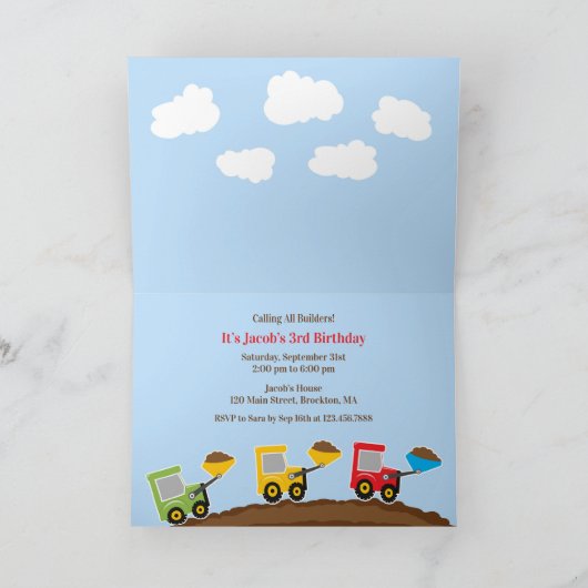 Sie sind eingeladen Baustumpf Truck Einladung (Innenseite)