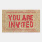 Sie sind eingeladen Creepy Briefmarke Rechteckiger Aufkleber (Vorderseite)