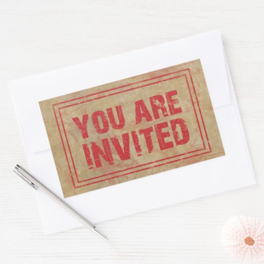 Sie sind eingeladen Creepy Briefmarke Rechteckiger Aufkleber (Umschlag)