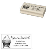 Sie sind eingeladen Cupcake Bridal Baby Dusche Spr Gummistempel (Stempel)