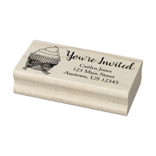 Sie sind eingeladen Cupcake Bridal Baby Dusche Spr Gummistempel (Stempel)