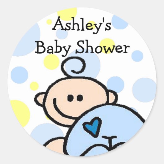 Sie sind eingeladen Custom Baby Dusche Runder Aufkleber (Vorderseite)