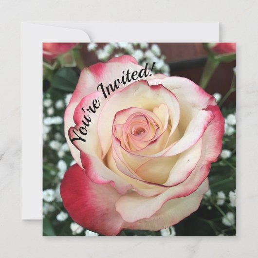 Sie sind eingeladen, die Blushing-Rose-Karte Karte (Vorderseite)