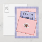 Sie sind eingeladen einladungspostkarte (Vorne/Hinten)