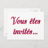 Sie sind eingeladen einladungspostkarte (Vorne/Hinten)
