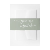 Sie sind eingeladen Elegant Calligraphy Sage Green