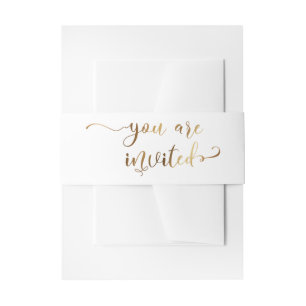 Sie sind eingeladen elegante Calligraphy Gold und  Einladungsbanderole