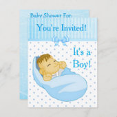 Sie sind eingeladen, es ist eine Boy Baby Shower E Einladung (Vorne/Hinten)