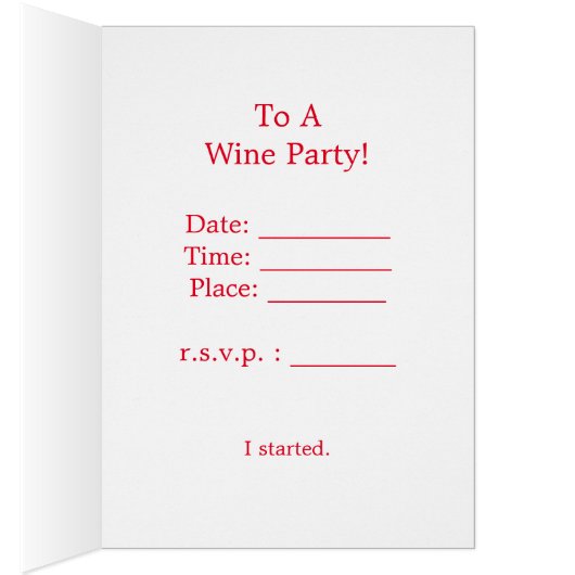 Sie sind eingeladen für die Wine Funny RSVP Card (Innen (Rechts))