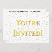 Sie sind eingeladen Gold Sparkle Star Geburtstag Einladung (Vorne/Hinten)