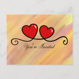 Sie sind eingeladen - Herz Einladungspostkarte