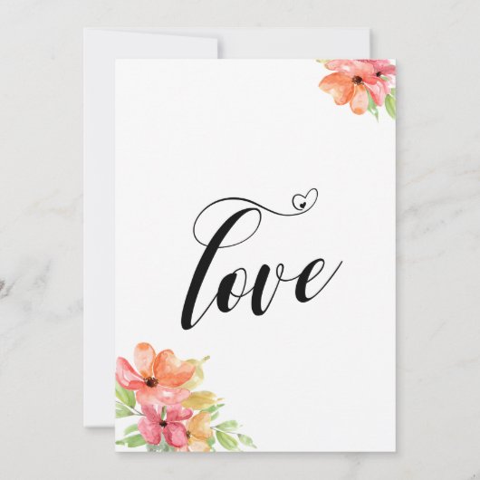 Sie sind eingeladen Herzen Script Boho Florals Einladung (Rückseite)