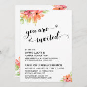 Sie sind eingeladen Herzen Script Boho Florals Einladung (Vorne/Hinten)