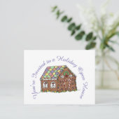 Sie sind eingeladen Holiday Gingerbread Open House Postkarte (Stehend Vorderseite)