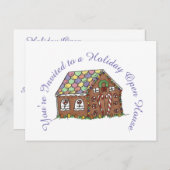 Sie sind eingeladen Holiday Gingerbread Open House Postkarte (Vorne/Hinten)